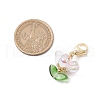 Glass Flower Pendant Decorations HJEW-MZ00206-02-3