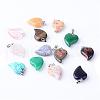 Natural & Synthetic Mixed Stone Pendants with Brass Findings G-R390-M-1