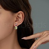 Cubic Zirconia Rectangle Dangle Stud Earrings EP4155-3