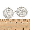 DIY Flat Round Brass Micro Pave Clear Cubic Zirconia Pendant Necklaces Making Kits KK-S386-39P-4