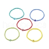 5Pcs 5 Colors MIYUKI Seed Beaded Stretch Bracelets Set with Evil Eye BJEW-TA00055-4