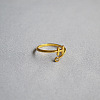 Brass Micro Pave Clear Cubic Zirconia Cuff Rings for Women WG54647-08-1