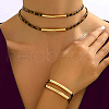 Retro Leopard Print Alloy & Imitation Leather Double Layer Bracelets & Choker Sets FS-WG4172E-01-2
