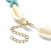 Natural Shell & Synthetic Turquoise Starfish Beaded Necklace with 304 Stainless Steel Clasps NJEW-TA00107-01-4