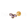 Titanium Alloy Cubic Zirconia 17 Gauge Leaf Internally Threaded Labrets WG71E87-06-1