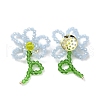 Handmade Glass Beaded Woven Cabochons GLAA-C028-01C-2