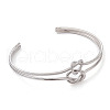 Brass Wire Wrap Knot Cuff Bangles BJEW-D039-38P-2