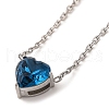 304 Stainless Steel Pave Cubic Zirconia Heart Pendant Cable Chain Necklaces for Women NJEW-G142-07P-02-1