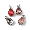 Brass Pave Cubic Zirconia Charms with Glass Crystal KK-Q039-03P-1