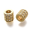 Rack Plating Brass Micro Pave Claer Cubic Zirconia European Beads KK-H508-16G-1