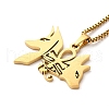 304 Stainless Steel Fox Pendants Necklaces NJEW-M197-01G-2