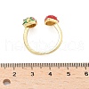 Brass with Enamel Cuff Open Rings for Women RJEW-Q019-01A-G-5