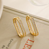 Oval Brass Micro Pave Cubic Zirconia Hoop Earrings FS-WG2CC95-02-3