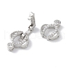 Rack Plating Brass Micro Pave Clear Cubic Zirconia Fold Over Clasps KK-NH0002-03F-P-2