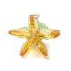Handmade Glass Beaded Flower Pendants PALLOY-MZ00742-01-4