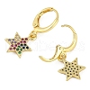 Brass Micro Pave Cubic Zirconia Hoop Earrings for Women EJEW-B067-01G-02-2