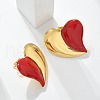 Heart 304 Stainless Steel Stud Earrings EJEW-A130-01G-03-5