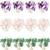 SUPERFINDINGS 6Pcs 3 Styles Chakra Natural Gmestone Copper Wire Big Pendants FIND-FH0004-66-1