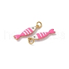 304 Stainless Steel Enamel Pendants STAS-P394-05G-01-2