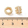 Brass Micro Pave Cubic Zirconia European Beads KK-A254-11G-2