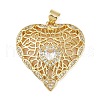 Brass Micro Pave Cubic Zirconia Pendants KK-S526-18G-2