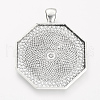 Tibetan Style Alloy Pendant Cabochon Settings X-TIBEP-R351-01AS-LF-1