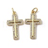 Brass Micro Pave Cubic Zirconia Pendants KK-Q039-08G-1