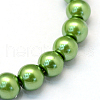 Baking Painted Pearlized Glass Pearl Round Bead Strands X-HY-Q330-8mm-13-2