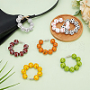 Wood Sports Ball Beads Pendant Decoration HJEW-FG00004-5