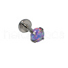 304 Stainless Steel Violet Synthetic Opal Internally Threaded Labrets For Women Men WGF4990-89-1