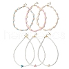 6Pcs 6 Styles Dyed Synthetic Turquoise Starfish & Natural Cowrie Shell & Glass Seed Beaded Necklaces NJEW-JN05329-2