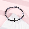 Column Natural Blue Spot Jasper Bead Stretch Bracelets BJEW-F493-03EB-1