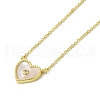 Brass Micro Pave Clear Cubic Zirconia Pendant Necklaces NJEW-B082-05B-G-1