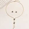 Stainless Steel Shell Heart Flower Fan Tassel Jewelry Set for Women XK7928-2-1