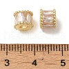 Rack Plating Brass Pave Clear Cubic Zirconia Beads KK-M285-29G-3