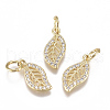 Brass Micro Pave Cubic Zirconia Charms X-ZIRC-F111-17G-1