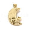 Rack Plating Brass Micro Pave Clear Cubic Zirconia Pendants LAMP-A153-01G-04-2