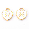 Light Gold Plated Alloy Enamel Pendants ENAM-R136-30-02-2
