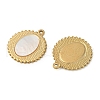 304 Stainless Steel Natural White Shell Pendants STAS-L288-08G-02-2