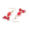 Fishtail 304 Stainless Steel Glass Dangle Earrings EJEW-MZ00458-03-3