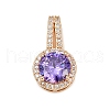 Brass Micro Pave Cubic Zirconia Pendants KK-E795-21KCG-1