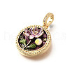 Brass Micro Pave Cubic Zirconia & Enamel Pendants KK-R222-11G-02-2
