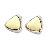 Two Tone Triangle Brass Stud Earrings for Women EJEW-U057-01G-4