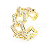 Brass Micro Pave Cubic Zirconia Open Cuff Rings FS-WG511CD-01-2