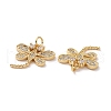 Brass Cubic Zirconia Pendants KK-G453-21G-3