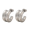 304 Stainless Steel C-Shaped Stud Earrings EJEW-S272-01P-4