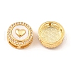 Brass Micro Pave Clear Cubic Zirconia Slide Charms KK-K342-09G-05-2
