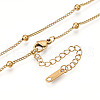 Ion Plating(IP) 304 Stainless Steel Satellite Chain Necklace for Men Women NJEW-E076-01G-2