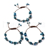 Adjustable Natural Apatite Braided Bead Bracelets for Women BJEW-U035-02N-4