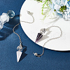 GOMAKERER 2Pcs 2 Styles Natural Amethyst & Rose Quartz Cone Dowsing Pendulum Big Pendants AJEW-GO0002-09B-4
